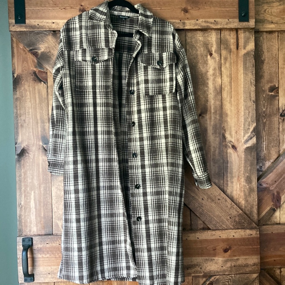 Plaid Button-up Shacket